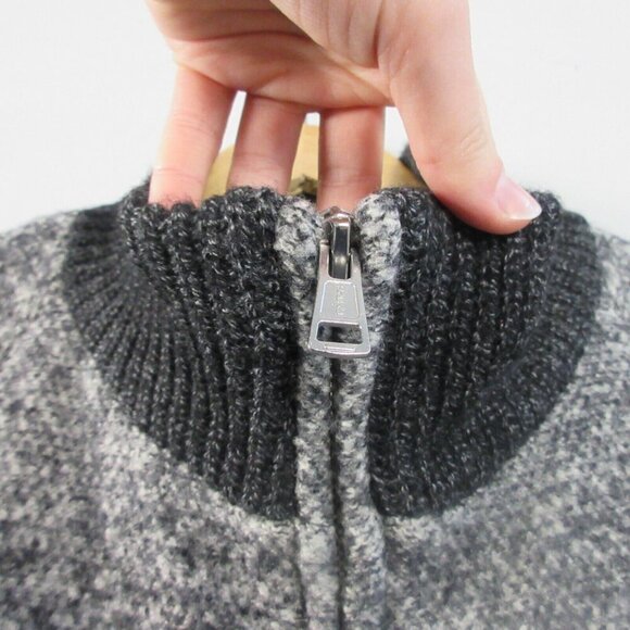 Club Monaco Zip Up Coat Jacket Women M Grey Italian Wool Alpaca Long Casual 1066 - Picture 8 of 14